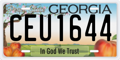 GA license plate CEU1644