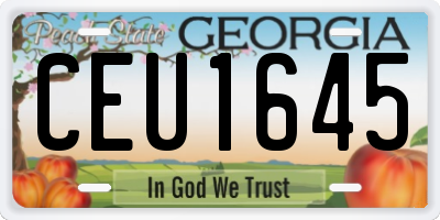 GA license plate CEU1645