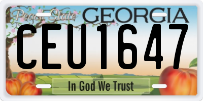 GA license plate CEU1647