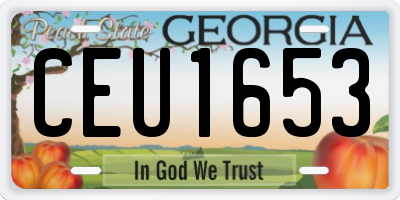 GA license plate CEU1653