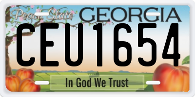 GA license plate CEU1654