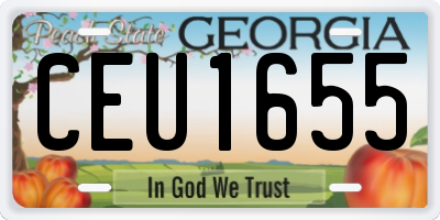 GA license plate CEU1655
