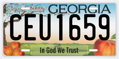 GA license plate CEU1659