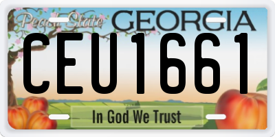 GA license plate CEU1661