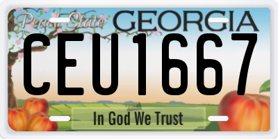 GA license plate CEU1667