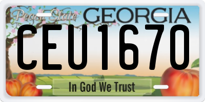 GA license plate CEU1670