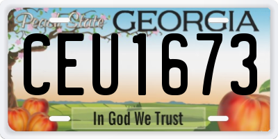 GA license plate CEU1673
