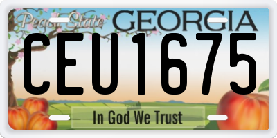 GA license plate CEU1675