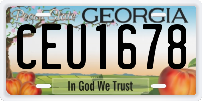 GA license plate CEU1678