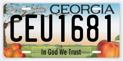 GA license plate CEU1681