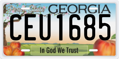 GA license plate CEU1685