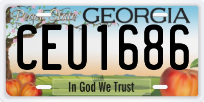 GA license plate CEU1686