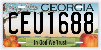 GA license plate CEU1688