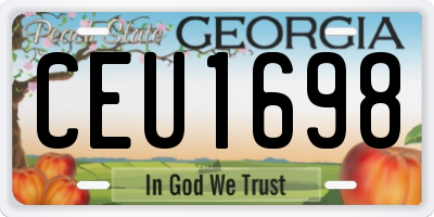 GA license plate CEU1698