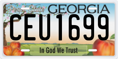GA license plate CEU1699