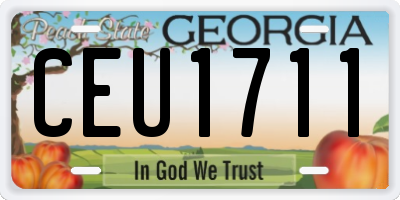 GA license plate CEU1711
