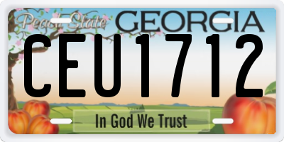 GA license plate CEU1712