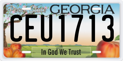GA license plate CEU1713