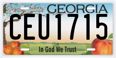 GA license plate CEU1715