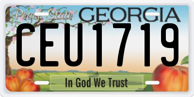 GA license plate CEU1719