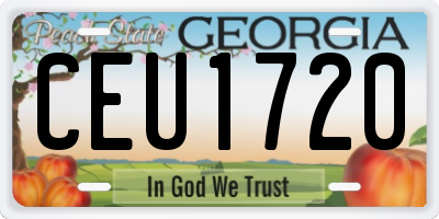 GA license plate CEU1720
