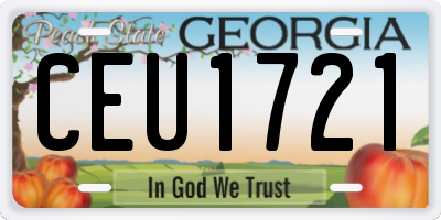 GA license plate CEU1721