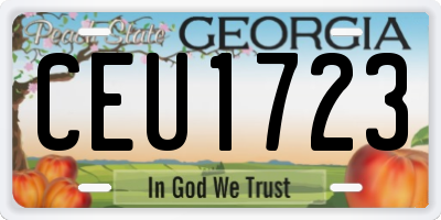 GA license plate CEU1723