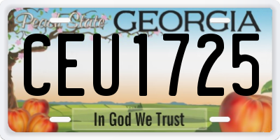 GA license plate CEU1725