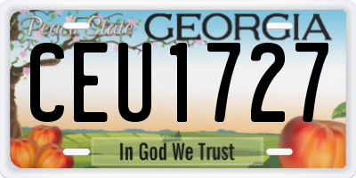 GA license plate CEU1727