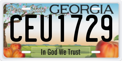 GA license plate CEU1729