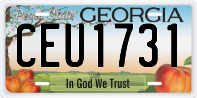 GA license plate CEU1731