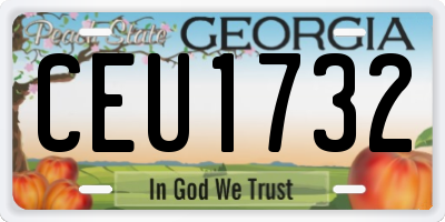 GA license plate CEU1732