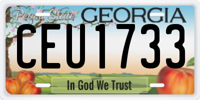 GA license plate CEU1733
