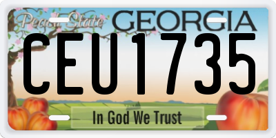 GA license plate CEU1735