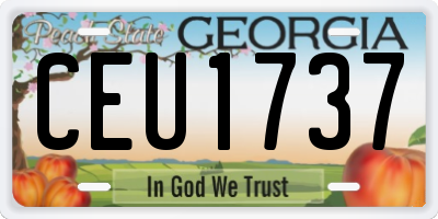 GA license plate CEU1737