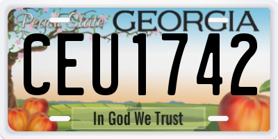 GA license plate CEU1742