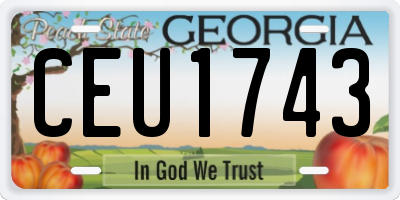 GA license plate CEU1743