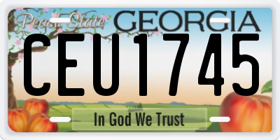 GA license plate CEU1745
