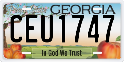 GA license plate CEU1747