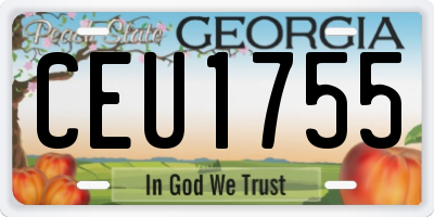 GA license plate CEU1755