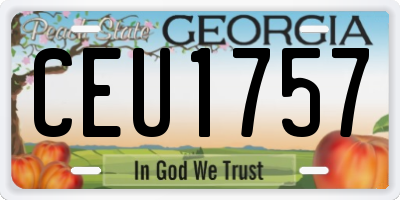 GA license plate CEU1757