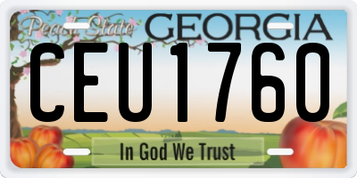 GA license plate CEU1760
