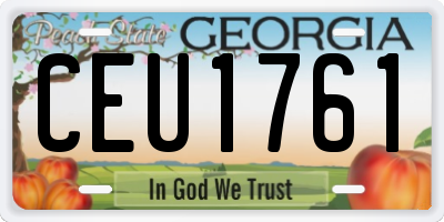 GA license plate CEU1761