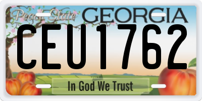 GA license plate CEU1762