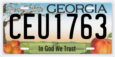 GA license plate CEU1763