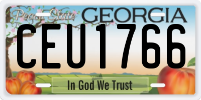 GA license plate CEU1766