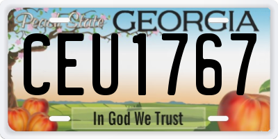 GA license plate CEU1767