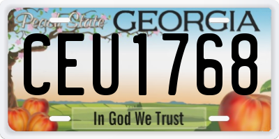 GA license plate CEU1768