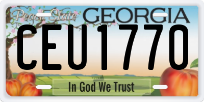 GA license plate CEU1770