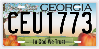 GA license plate CEU1773
